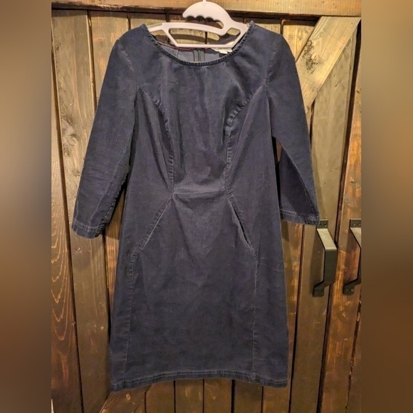 BODEN Hannah Seam navy corduroy shift dress, size 4 - Picture 1 of 8